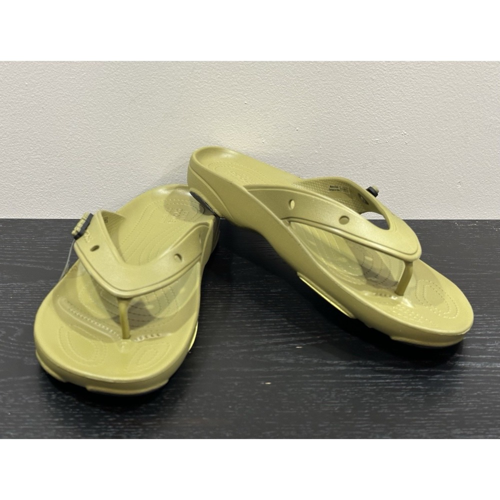 CROCS CLASSIC ALL TERRAIN FLIP MENS GREEN Flip Flops Sandals Size 10